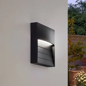 Lindby LED-Außenwandleuchte Elissa, schwarz, Kunststoff, CCT