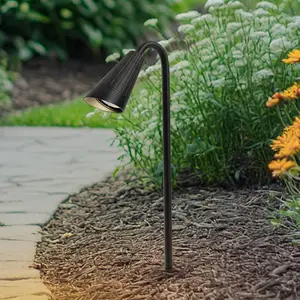 Lindby Erdspießleuchte Sorvete, schwarz, Metall, Höhe 62cm