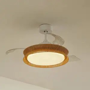 Lucande LED-Ventilator Lineta, weiß, Seil, Ø 103 cm, leise günstig