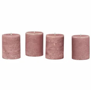 LOBERON Mirabeau Stumpenkerze Kerze 4er Set Virrans rosa (4er Set, 4er...