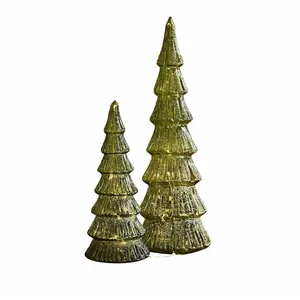 Loberon Mirabeau Weihnachtsfigur LED-Baum 2er Set Merrton grün (2er Se...
