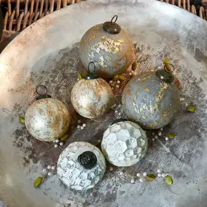 Mirabeau Christbaumschmuck Weihnachtskugel 6er Set Bellezia gold/creme