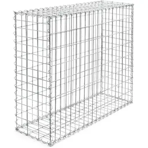 Wiltec, Gartenzaun, Gabione 100x80x30cm aus Drahtgitter Gabionenzaun Gabionenwand Steinkorb günstig