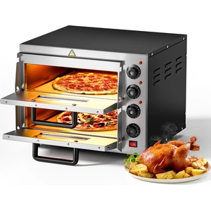 WILTEC 2-Etagen Pizza-Backofen 3000W mit Cordierit Stein für Pizza wie... günstig