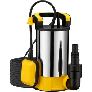 Wiltec, Wasserpumpe, flachsaugende Tauchpumpe Schwimmer 400W Edelstahl Tiefbrunnenpumpe Pumpe (Durchlaufpumpe)