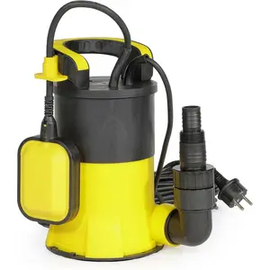 Wiltec, Wasserpumpe, flachsaugende Tauchpumpe Schwimmer 400W Tiefbrunnenpumpe Flachsaugerpumpe (Durchlaufpumpe)