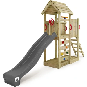 Spielturm Wickey JoyFlyer mit Rutsche und Kletterwand in Anthrazit