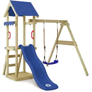 Spielturm Wickey TinyWave mit Rutsche und Sandkasten in Blau günstig