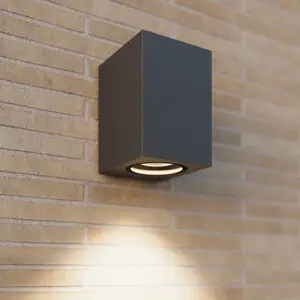 Lucande Außenwandleuchte Xava, Downlight, anthrazit, GU10