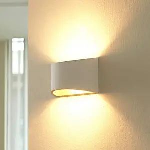 Lindby Wandleuchte Heiko, up/down, Gips, weiß, Höhe 12 cm günstig