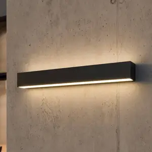 Lucande LED-Wandleuchte Lengo, 50cm anthrazit, up/down 3000K