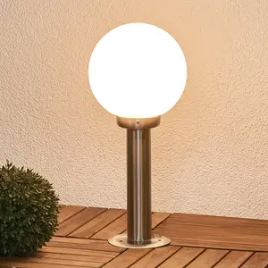 Lindby Sockelleuchte Vedran, Höhe 45 cm, PMMA, Edelstahl