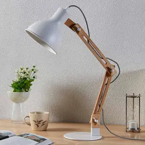 Lindby Schreibtischlampe Shivanja, Holz, verstellbar, E27 günstig