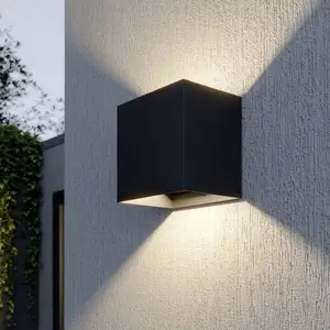Lucande LED-Außenwandlampe Evie, 14 cm, anthrazit, up/down