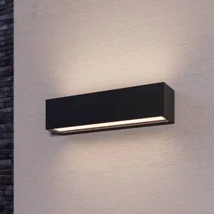 Lucande LED-Wandleuchte Lengo, 25cm anthrazit, up/down 3000K