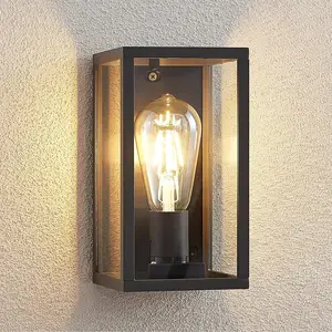 Lindby Außenwandlampe Filimon, anthrazit, 22 cm, IP44, E27