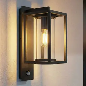 Lucande Außenwandlampe Ferda, Sensor Fassung unten anthrazit