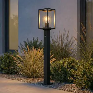 Lucande Wegeleuchte Ferda, 100 cm, Sensor, anthrazit, IP44