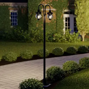 Lindby Außenleuchte Farley, 215 cm, 2-flammig, IP44, E27
