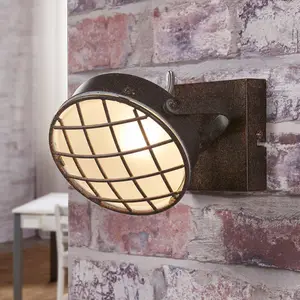Lindby Strahler Tamin, rostfarben, 1-flammig, Glas, G9 günstig