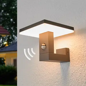 Lucande LED-Außenwandleuchte Olesia, Sensor, 15 cm, IP54