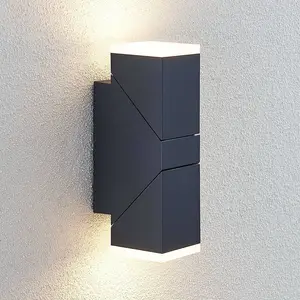 Lindby LED-Wandleuchte Sally, 22cm, anthrazit, IP54