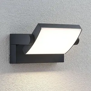 Lindby LED-Außenwandlampe Sherin, anthrazit, schwenkbar