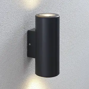 Lindby Außenwandlampe Nati, 22 cm, anthrazit, IP54, rund