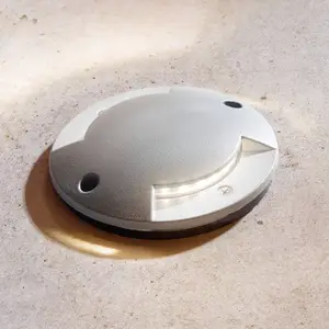 Lindby LED-Bodeneinbauleuchte Nandita, Ø 10 cm, silber, IP65