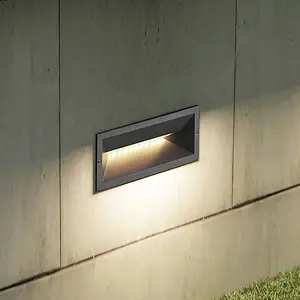 Lucande LED-Wandeinbauleuchte Jaano, anthrazit, Alu, IP65