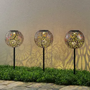 Lindby LED-Solarlampen Vilani, 3er-Set, 54cm, Erdspieß, IP44