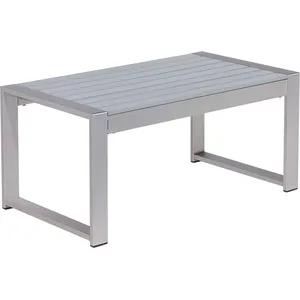 BELIANI Gartentisch Hellgrau Aluminium Couchtisch 90 x 50 cm Terrasse ... günstig