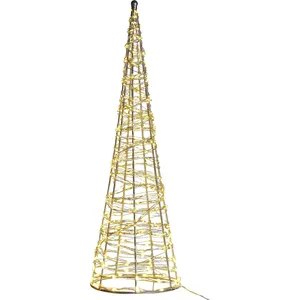 BELIANI Outdoor Weihnachtsbeleuchtung LED Tannenbaum Silber Eisen 57 c...