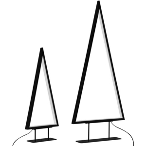 BELIANI Weihnachtsdekoration Schwarz Metall 2er Set mit LED-Beleuchtun...