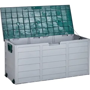 BELIANI Auflagenbox Grau / Grün Kunststoff 112 x 50 cm für Garten für ... günstig
