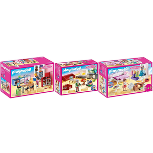 PLAYMOBIL 70206-07-08 Dollhouse 3er Set Küche + Wo