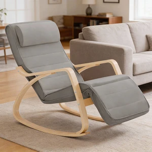 SoBuy Relaxsessel, Gepolsterter Schaukelstuhl mit verstellbarer Fußstü... günstig