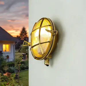 Messinglampe außen Maritim IP64 Schiffslampe Haus Garten