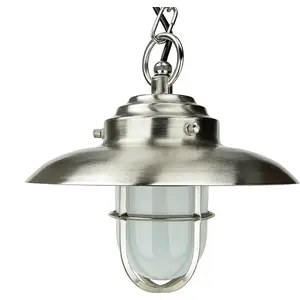 LICHT-ERLEBNISSE Außenleuchte hängend Messing massiv Glas IP54 E27 Ø 2...