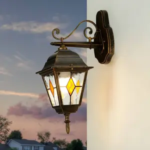Licht-Erlebnisse Außenleuchte Wand IP44 Kupfer E27 Metall Aluminium Ti...