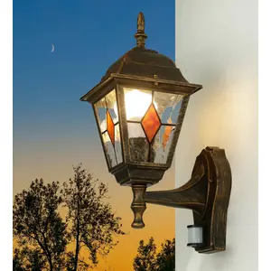 Licht-Erlebnisse Außenwandlampe Garten Hof IP44 mit Bewegungsmelder Ku...