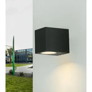Licht-Erlebnisse AALBORG Moderner Wandstrahler für Außen Downlight Alu...