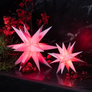 STERNTALER LED-Stern, rosa, Ø 8 cm, 18-Zacker, IP44 Batterie
