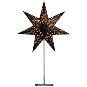 STERNTALER Papierstern, schwarz, 7-Zacker Ø 45 cm Höhe 70 cm