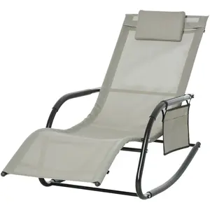 Outsunny Schaukelstuhl Schwingsessel Gartenliege 150 x 62 x 88 cm, Met... günstig
