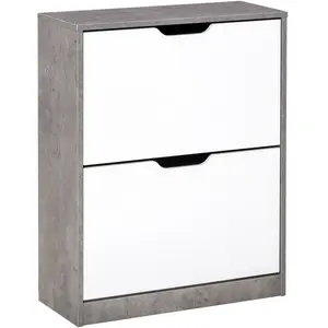 HOMCOM Schuhschrank Schuhregal Schuhbank mit 2 Kippschubladen Einfache... günstig