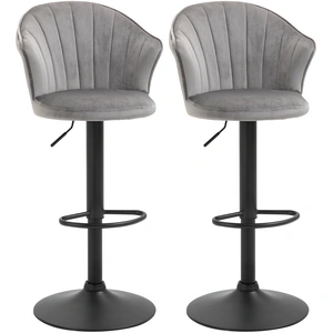HOMCOM 2er-Set Barhocker drehbare Barstühle mit Lehne höhenverstellbar... günstig