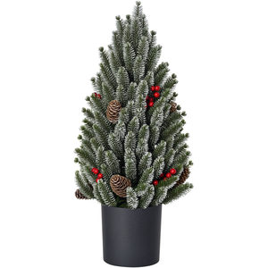 HOMCOM Künstlicher Weihnachtsbaum Tisch-Christbaum 170 Äste schneebede...
