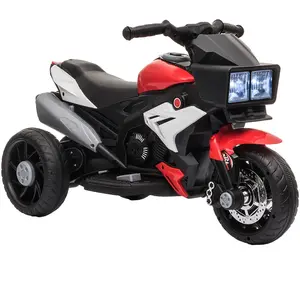 HOMCOM Elektrofahrzeug Kindermotorrad Kinderfahrzeug mit Musik und Bel...