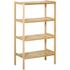 HOMCOM Strandregal 4-stufiges Bücherregal aus Bambus 62x33x112cm für B... günstig